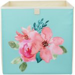 Dream Creations Látkový úložný box kytice tyrkysový 33 x 33 cm – Zboží Mobilmania