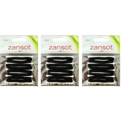 ZANSOT 3 × Elastické gumičky do vlasů, tkanina, černé, 8 ks – Zboží Dáma