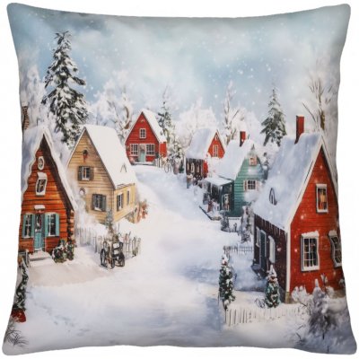 Mybesthome Vánoční polštář VÁNOČNÍ VESNIČKA II. 40x40 – Zboží Dáma