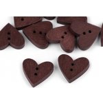 Dřevěný dekorační knoflík srdce (10ks) barva 2 přírodní – Sleviste.cz