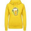 Dámská mikina s potiskem AWDis Hoodie mikina Design Smrtka v pivní sklenici Sluneční žlutá