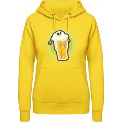 AWDis Hoodie mikina Design Smrtka v pivní sklenici Sluneční žlutá