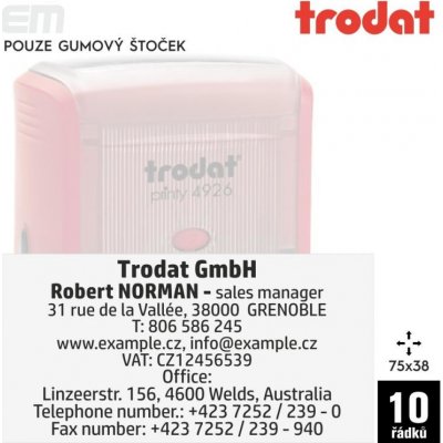 Trodat 4926 [ 75 x 38 mm pouze gumový štoček – Zboží Živě