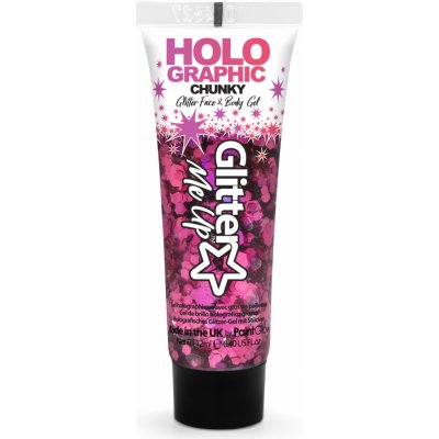 PaintGlow Velké gelové třpytky na tvář a tělo Princess Pink, 12ml