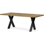 Autronic DS-X200 DUB Stůl jídelní, 200x100x75 cm,masiv dub, kovová noha ve tvaru písmene"X", černý lak – Zboží Dáma