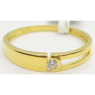 Klenoty Budín Zásnubní zlatý prsten ze žlutého zlata se zirkonem 6810097