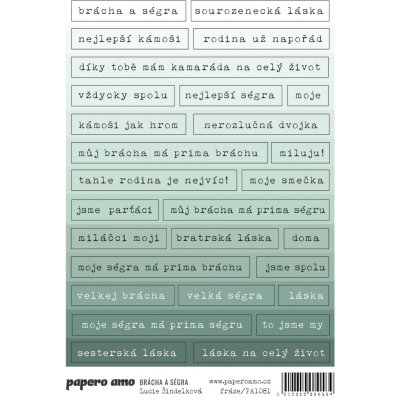 PAPERO AMO ♥ Samolepky - SOUROZENCI: Brácha a Ségra / Fráze – Hledejceny.cz