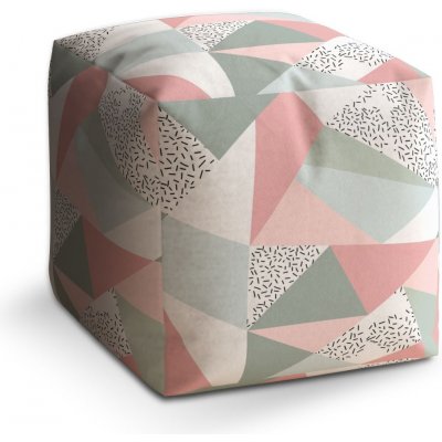 Sablio taburet Cube obrazce v něžných barvách 40x40x40 cm – Zbozi.Blesk.cz