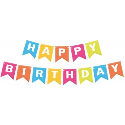 WIMEX Papírová girlanda sada "HAPPY BIRTHDAY" 16 x 20 cm písmena 5m provázek [1 sada] – Zboží Dáma