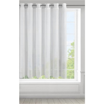 Dekorační krátká záclona na kroužky s jemným leskem VIOLKA bílá 300x145 cm MyBestHome – Zboží Mobilmania