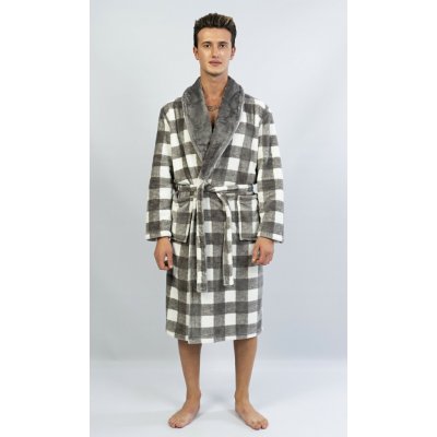 Patrik pánský župan se šálovým límcem šedá – Zboží Dáma