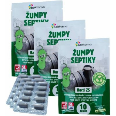 Baktoma Bacti ZS Tablety - Bakterie do žump a septiků BACTI ZS: 10 TABLET – Hledejceny.cz