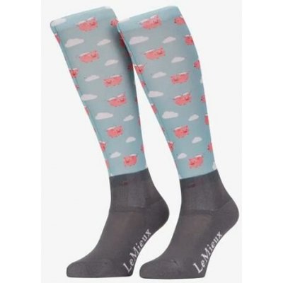 LeMieux Dětské jezdecké podkolenky Junior Flying pigs modré – Zboží Mobilmania