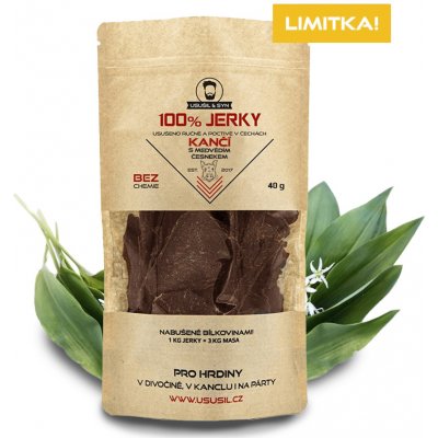 Usušil & Syn 100% Jerky Kančí s medvědím česnekem 40 g – Zboží Mobilmania