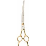 Tauro Pro Line Nůžky Janita Plunge zahnuté zlaté kroužky pro levoruké 18 cm – Hledejceny.cz