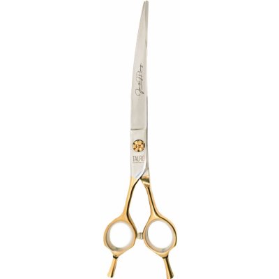 Tauro Pro Line Nůžky Janita Plunge zahnuté zlaté kroužky pro levoruké 18 cm – Hledejceny.cz