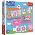 Trefl 2v1 + pexeso Prasátko Peppa/Peppa Pig 27,5x20,5cm v krabici 28x28x6cm – Zboží Živě