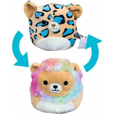 Squishmallows Jazwares Flip A Mallows 5 2 v 1 Leopard Emanga a lev Leonard Oboustranné zvířátko 12 cm – Zbozi.Blesk.cz