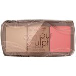 Deborah Milano multifunkční trio paletka s tvářenkou a konturovacími pudry Contour & Sculpt 02 dark 3 x 4 g – Zboží Dáma