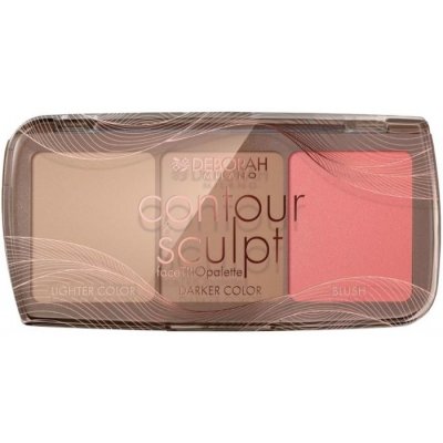 Deborah Milano multifunkční trio paletka s tvářenkou a konturovacími pudry Contour & Sculpt 02 dark 3 x 4 g – Zboží Dáma