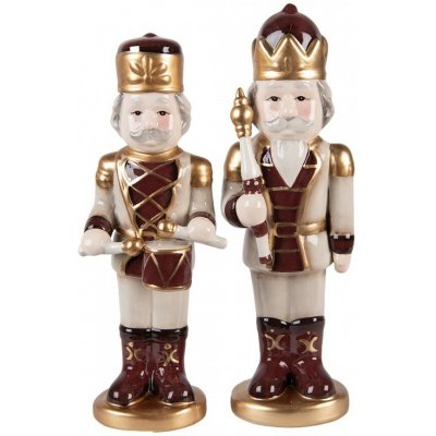 Clayre & Eef Béžová keramická dekorace Louskáček ChrisMs - 8*8*25 cm - Clayre & Eef – Hledejceny.cz