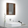 Koupelnový nábytek Nábytek XL Zrcadlová skříňka s LED kouřový dub 40x12x45cm kompozitní dřevo