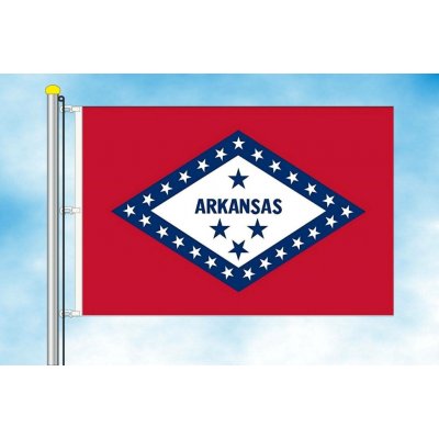 LIBEA, s.r.o. Arkansas vlajka Rozměr: 30×45 cm, Uchycení: Karabiny na stožár – Hledejceny.cz