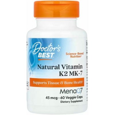 Doctor's Best Přírodní vitamín K2 MK-7 s MenaQ7 45 mcg 60 kapslí – Hledejceny.cz