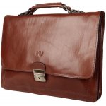 Marta Ponti no. 619 luxusní hladká kožená aktovka do ruky hnědá – Zbozi.Blesk.cz