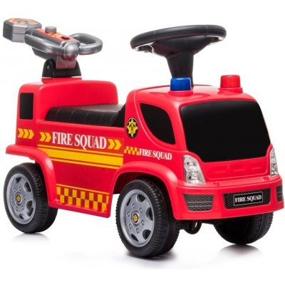 LeanToys Jízda na hasičském autě s dělem Bubble Sounds Červená