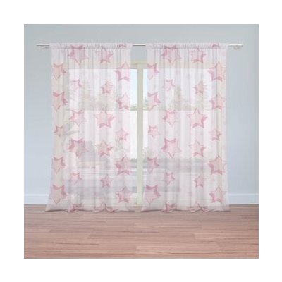 Sablio Záclony Růžové hvězdy: 2ks 150x250cm – Hledejceny.cz