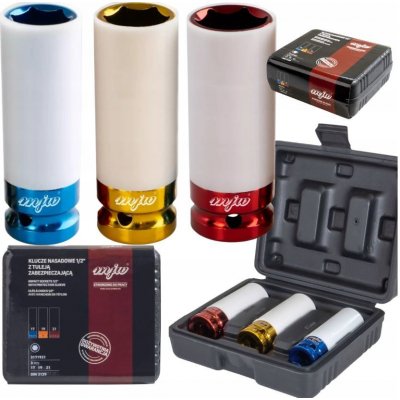 Invento Sada 1/2" rázových ořechů pro hliníková kola, velikosti 17/19/21 mm. – Zboží Dáma