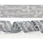 Eurolamp vánoční dekorace šedá stuha se stříbrným nápisem merry christmas 6,35 cm 1 ks – Hledejceny.cz