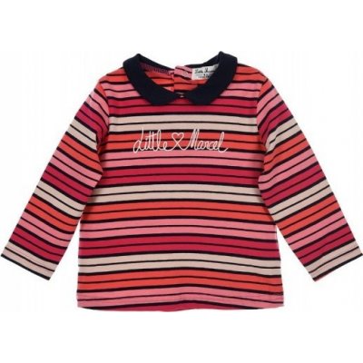 BASIC Little marcel dívčí červené tričko s pruhy