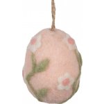 Růžové závěsné plstěné vajíčko s květy Ø 6*8 cm – Hledejceny.cz