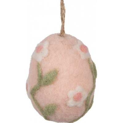 Růžové závěsné plstěné vajíčko s květy Ø 6*8 cm – Hledejceny.cz