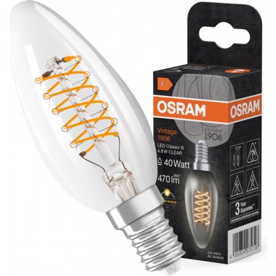 Osram B35 Svíčka E14 4,8W = 40W 470 lm 2700K teplá bílá Filament Dimmable Vintage 1906 – Hledejceny.cz