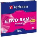 Verbatim DVD-RAM 4,7GB 3x, slim krabička, 3ks (43499)