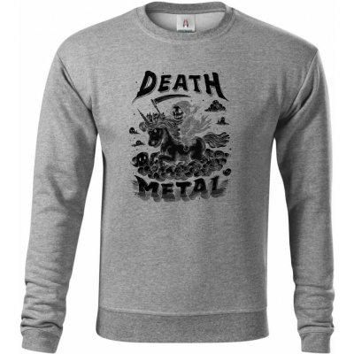 Death metal unicorn, černý tisk mikina ESSENTIAL – Hledejceny.cz