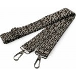 Popruh na tašku s karabinami šíře 3,8 cm - černá šedá – Zboží Mobilmania