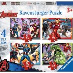 Ravensburger Avengers: Nejmocnější hrdinové země 4v1 12,16,20,24 dílků – Zboží Mobilmania