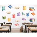 Nalepte.cz Knihy a knížky samolepky na zeď pro školy a školky arch 45 x 42 cm – Zboží Mobilmania
