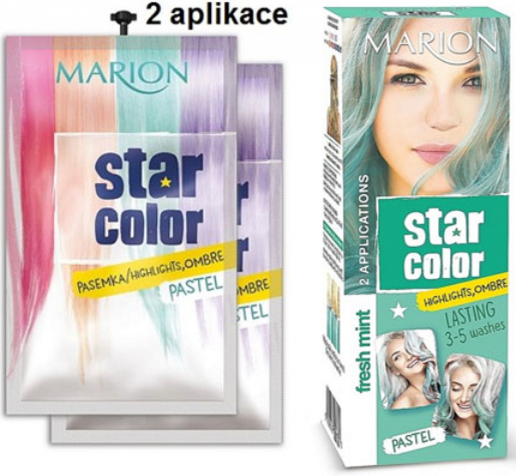 Marion Star Color smývatelná barva na vlasy Fresh Min 2 x 35 ml od 54 Kč -  Heureka.cz