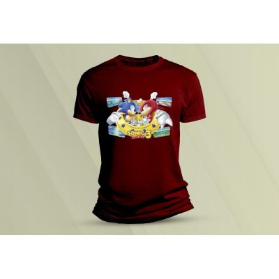 Sandratex dětské bavlněné tričko Sonic the Hedgehog 3. Vínová