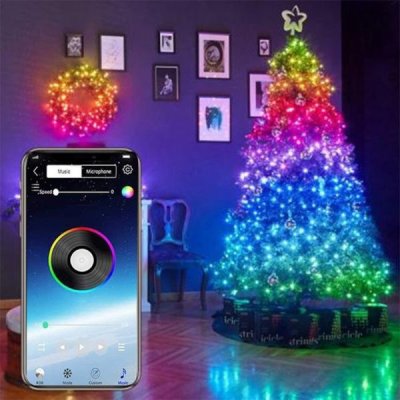 Chytré RGB LED vánoční osvětlení venkovní 100 ks 10,5 m 32301015 – Zboží Mobilmania