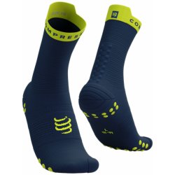 Compressport Cyklistické ponožky klasické PRO RACING V4.0 RUN HIGH modrá/žlutá