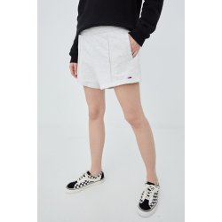 Tommy Jeans Bavlněné šortky dámské hladké high waist DW0DW12626.PPYY šedá