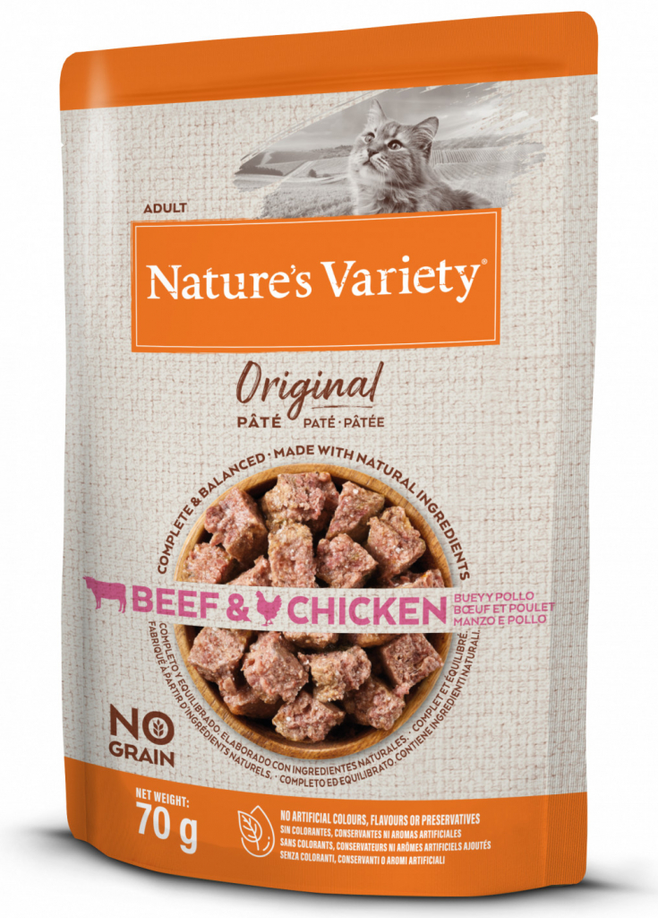 Nature\'s Variety original pro kočky s hovězím a kuřetem 70 g