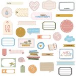 LES ATELIERS DE KARINE Papírové výseky - štítky a nápisy / Made with Love – Hledejceny.cz