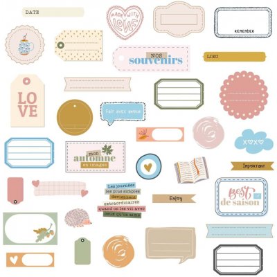LES ATELIERS DE KARINE Papírové výseky - štítky a nápisy / Made with Love – Hledejceny.cz